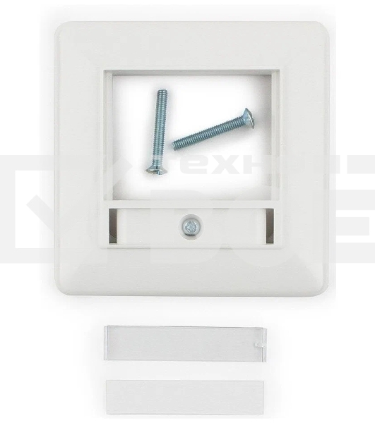 Рамка для розетки квадратная 80x80 евро белая с металл.прокладкой