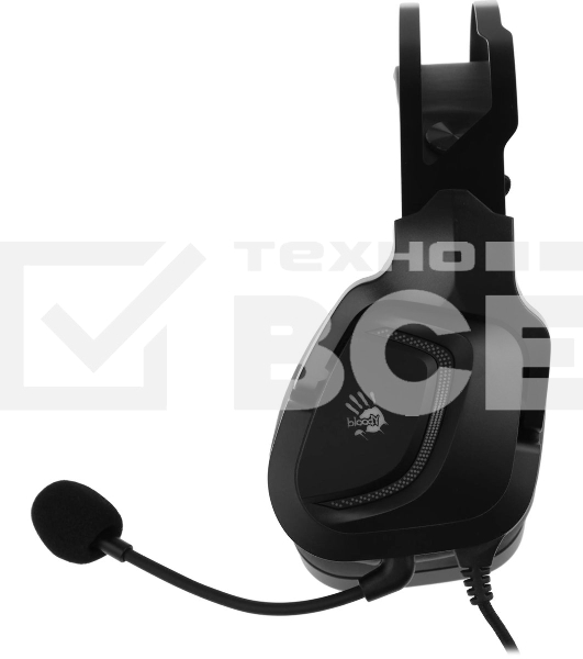 Гарнитура проводная с микрофоном A4Tech Bloody G570 черный/серый 2м мониторные USB оголовье (G570 USB/BLACK + GREY)