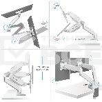 Кронштейн ONKRON G160 для монитора 13'-32' настольный, белый, фото10