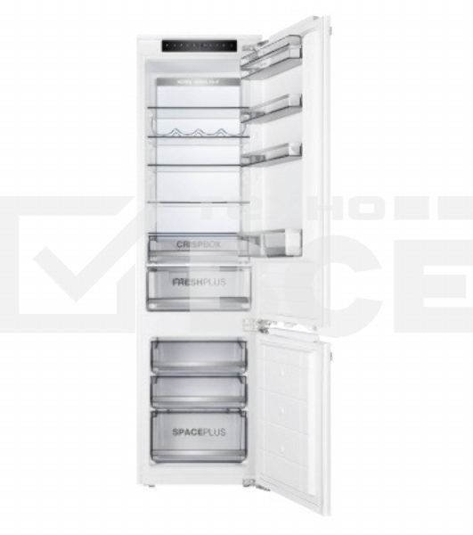 Встраиваемый холодильник Korting KSI 19547 CFNFZ белый, двухкамерный, 200/67л, морозилка снизу, No Frost