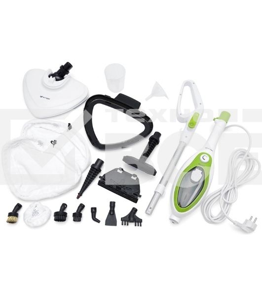 Швабра паровая Kitfort KT-1004-2 1500Вт зеленый/белый