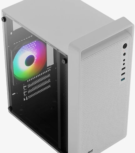 Корпус mATX AeroCool CS-109-G-WT-v1 4711099472383 белый, без БП, USB 3.0, 2*USB 2.0, HD Audio