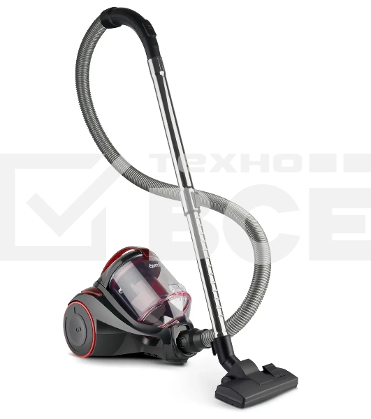 Пылесос Domfy DSC-VC704 черный/красный, 400/2400 Вт, уборка сухая, пылесборник контейнер 3 л