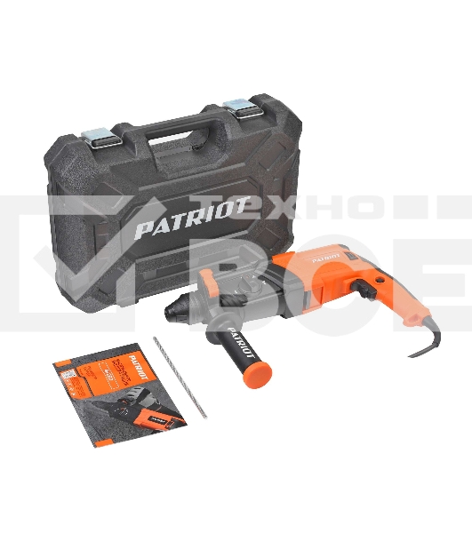 Перфоратор Patriot RH 263, SDS+, мощность 880 Вт, 2.9 Дж, 3 режима работы, макс.диаметр 26мм, глубиномер, кейс