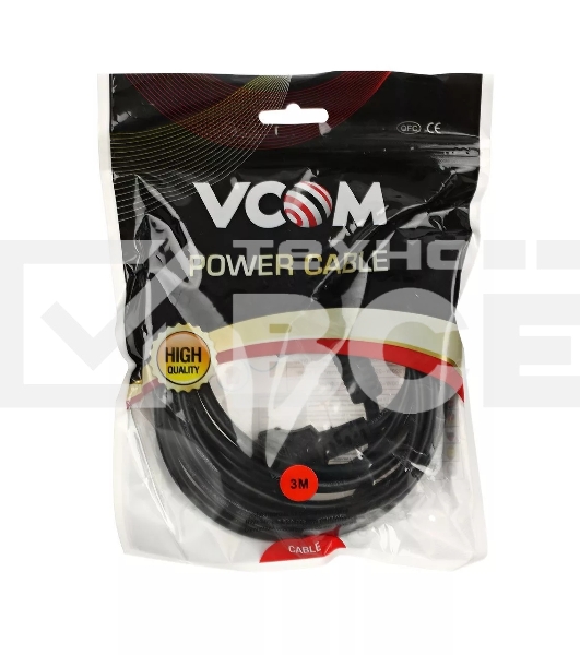 Кабель компьютер-розетка 220V (EURO) <VDE> 3G0,75mm2 VCOM {CE021-CU} 3 метра