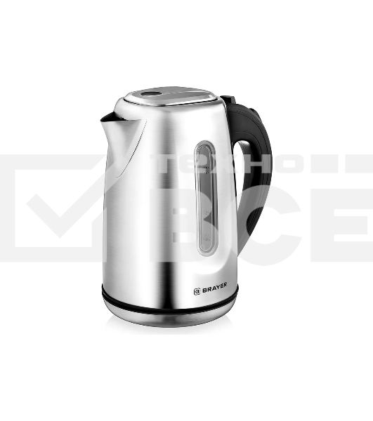 Чайник электрический BRAYER BR1014, 2200 Вт, 1,7 л, нержав.сталь, индикат. уровн. воды, автоотключ