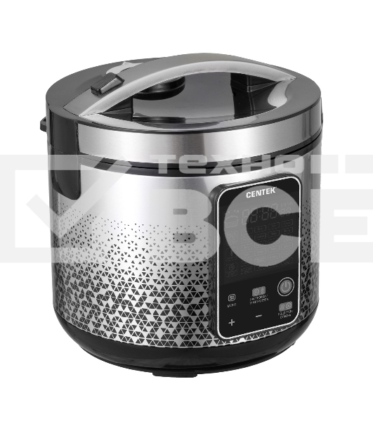 Мультиварка Centek CT-1499 (чёрный/сталь)  900Вт, 5.0л, 25 программ, мультиповар, антиприг. покрытие