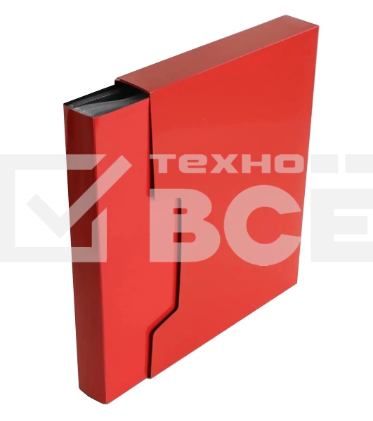 Папка с 100 прозр.вклад. Бюрократ DeLuxe DLVBOX100RED A4 пластик 0.7мм красный в коробе