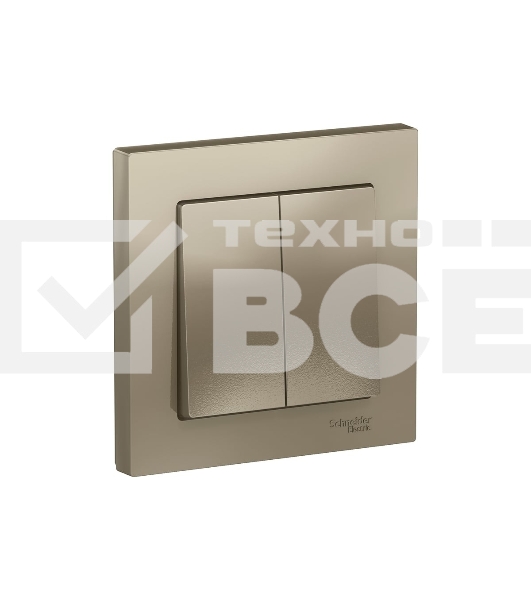 Выключатель 2-кл. СП AtlasDesign 10А IP20 (сх. 5) 10AX в сборе шампань SchE ATN000552