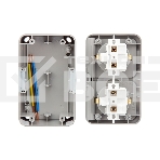 Блок горизонтальный 2 розетки Mini OG IP54 с заземлением, о/у, серый KRANZ, фото2