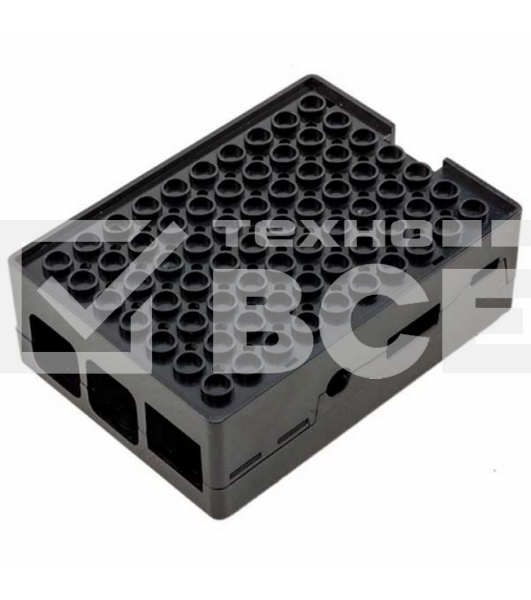 Корпус RA182 black для микрокомпьютера Raspberry Pi 3 ACD Black ABS Plastic Building Block case for Raspberry Pi 3