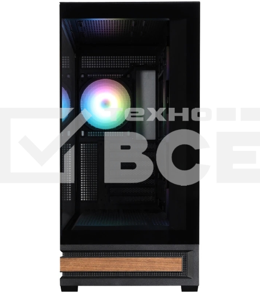 Компьютерный корпус ZALMAN P40 NAMU, ATX, черный, WINDOW, WOODEN ELEMENTS, 2xCombo(2.5” or 3.5”), 1xUSB TYPE-C, 2xUSB 3.0, SIDE 3x120мм ARGb, REAR 1x120мм ARGb