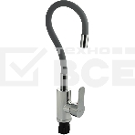 Смеситель для кухни BRIMIX 5927 шаровый, из высокопрочного АБС пластика, с алюминиевым основанием, с гибким серым изливом, цвет хром, фото 1