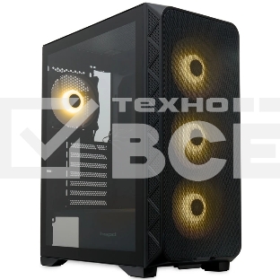 Компьютерный корпус HSPD M521, Mesh Mid Tower, черный, slide TG, 0.45 SPCC, 4x120мм ARGb ATX, mATX, mITX 160/330/184мм 2x2.5