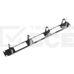 Горизонт. кабельный органайзер с окнами 19' 1U, 4 кольца, черный ЦМО, фото 1