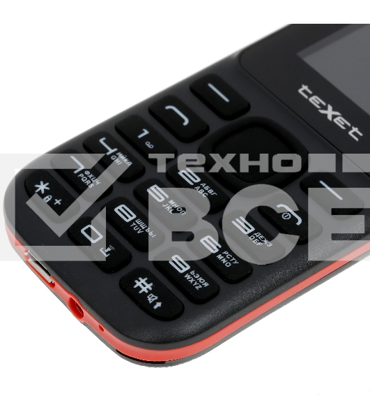 Мобильный телефон Texet TM-130 черный-красный