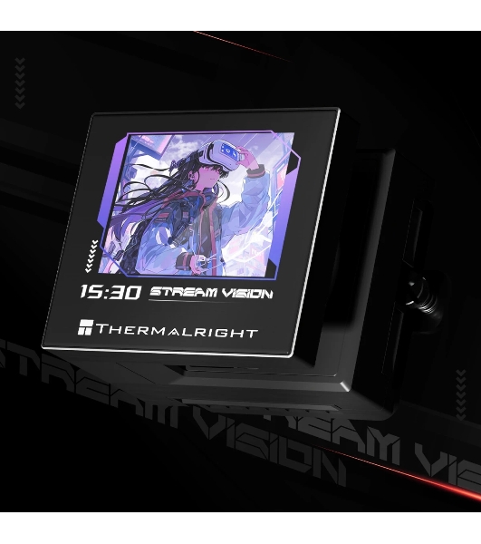 Система водяного охлаждения Thermalright Stream Vision 360 Soc-AM5/AM4/1200/1700/1851 черный 4-pin 28.1dB Al LCD Ret (S-VISION-360-BL)