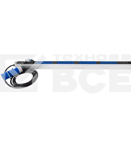 Блок силовых розеток Rem Rem-32, IEC 60320 С13 х 36, IEC 60320 С19 х 6, вход IEC 309, шнур 3 м, 1 863мм, однофазный 32А, автомат + индикатор, серый, 2