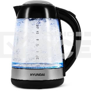 Чайник электрический Hyundai HYK-G3803 1.7л. 2200Вт черный/серебристый (корпус: стекло)
