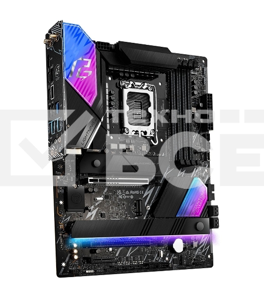 Материнская плата ASRock Phantom Gaming Z890 LIGHTNING WIFI, LGA 1851, Intel Z890, 4xDDR5, 4xSATA, 4xM.2, 1xPCIe 5.0 x16, 1xPCIe 4.0 x4, 1xUSB-C Thunderbolt 4, 2xUSB-A 3.2 Gen 2, 4xUSB-A 3.2 Gen 1, 1xHDMI, 1x2.5Gb LAN, 5x3.5 мм, 7.1, ATX