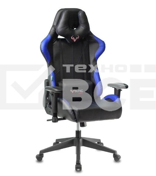 Кресло игровое Бюрократ VIKING 5 AERO BLUE черный/синий искусственная кожа