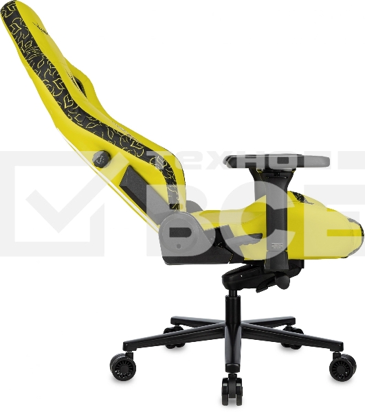 Кресло Knight Craft Dragon желтый, экокожа, 120 кг, механизм качания