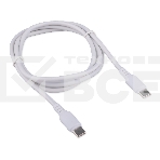 Кабель USB2.0 Cablexpert CC-USB2-CMCM-100-1M-W, Type-C/Type-C, 5A, 100Вт, PD/QC3.0, медь, 1м, белый, пакет, фото 1