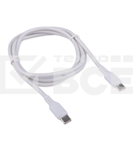 Кабель USB2.0 Cablexpert CC-USB2-CMCM-100-1M-W, Type-C/Type-C, 5A, 100Вт, PD/QC3.0, медь, 1м, белый, пакет