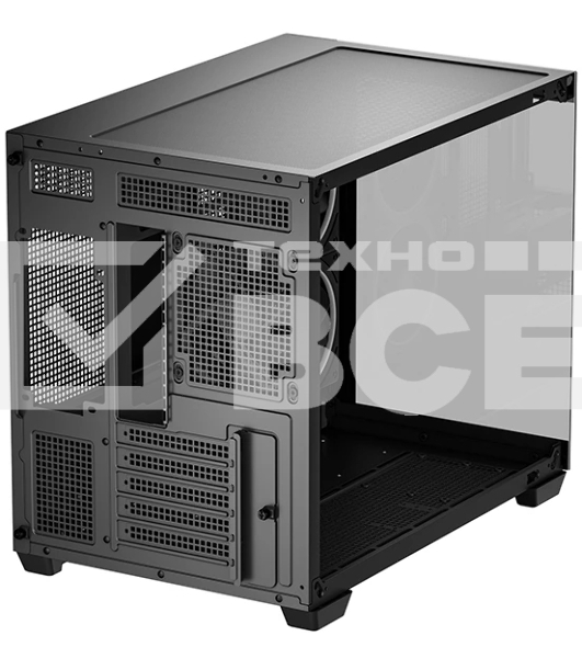 Компьютерный корпус Deepcool CG330 3F без БП, боковое окно (панорама), 3x120мм ARGB PWM вентилятора, черный, mATX