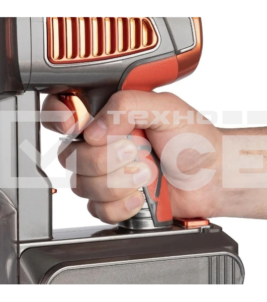 Пылесос вертикальный Endever SkyClean VC-301 черный/оранжевый, питание от аккумулятора, 75 Вт, уборка сухая, пылесборник 0,8 л