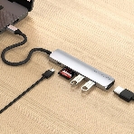 Док-станция Satechi ST-P6SS, USB Type-C, USB Type-C/HDMI/2xUSB Type-A/SD/microSD, USB Type-C, фото3