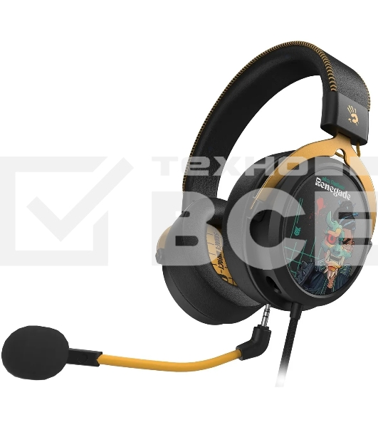 Наушники с микрофоном A4Tech Bloody M595 Renegade черный/рисунок 2.3м мониторные USB оголовье (M595)