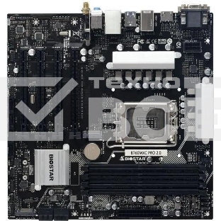 Материнская плата Biostar B760MXC PRO, LGA 1700, Intel B760, 4xDDR4, 8xSATA, 2xM.2, 1xPCIe 4.0 x16, 3xPCIe 3.0 x1, 1xHDMI, 1xDVI, 1xVGA, 1x 1Gb LAN, 4xUSB-A 3.2 Gen 2, 2xUSB-A 2.0, 3x3.5 мм, 7.1, mATX
