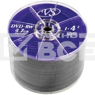 Диск DVD-RW VS (PERFEO) 4.7 Gb, 4x, Bulk (50), (50/600).