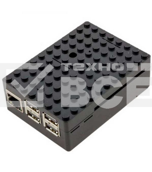 Корпус RA182 black для микрокомпьютера Raspberry Pi 3 ACD Black ABS Plastic Building Block case for Raspberry Pi 3