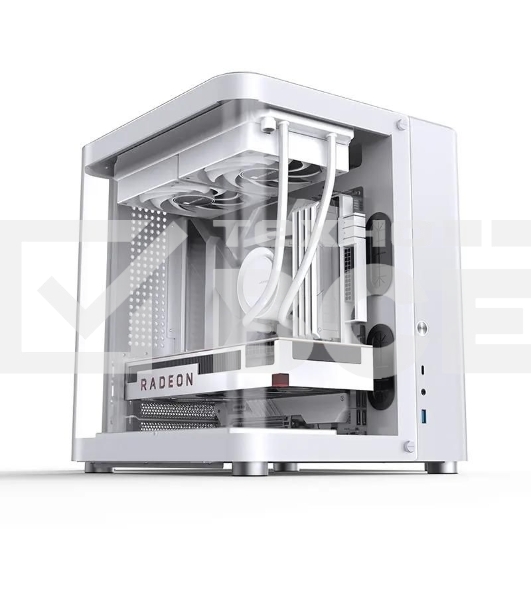 Корпус без блока питания JONSBO TK-1, Mini-Tower, TG, no fan, 1xUSB-A 3.2 + 1xUSB-C 3.2, mATX, mITX White