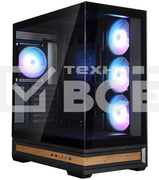Компьютерный корпус ZALMAN P40 NAMU, ATX, черный, WINDOW, WOODEN ELEMENTS, 2xCombo(2.5” or 3.5”), 1xUSB TYPE-C, 2xUSB 3.0, SIDE 3x120мм ARGb, REAR 1x120мм ARGb