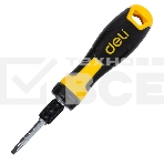 Двухсторонняя отвертка с трещеткой Deli DL626011 PH2+SL6x180 мм 6/PH2x180мм. Материал биты: Cr-V. Общая длина: 180-230 мм. Диаметр хвостовика: 6,3 мм., фото3