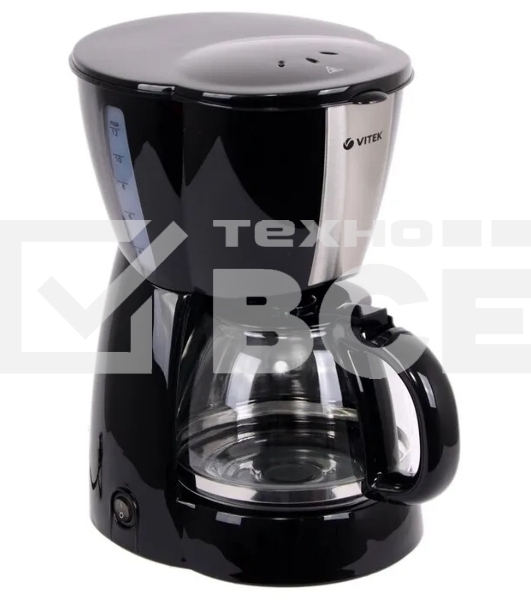 Кофеварка капельная Vitek VT-1506 ВК черный, молотый кофе, 0.7 л, 550 Вт
