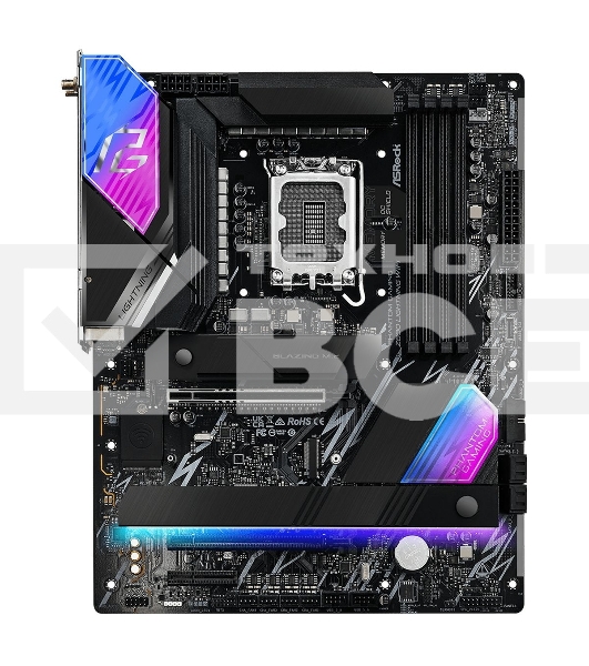 Материнская плата ASRock Phantom Gaming Z890 LIGHTNING WIFI, LGA 1851, Intel Z890, 4xDDR5, 4xSATA, 4xM.2, 1xPCIe 5.0 x16, 1xPCIe 4.0 x4, 1xUSB-C Thunderbolt 4, 2xUSB-A 3.2 Gen 2, 4xUSB-A 3.2 Gen 1, 1xHDMI, 1x2.5Gb LAN, 5x3.5 мм, 7.1, ATX