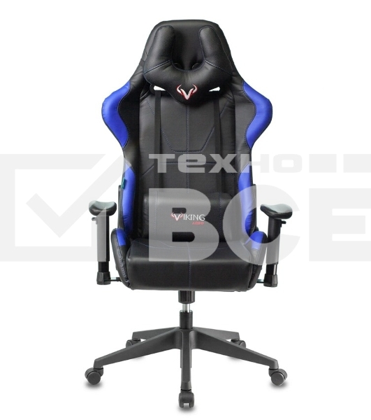 Кресло игровое Бюрократ VIKING 5 AERO BLUE черный/синий искусственная кожа