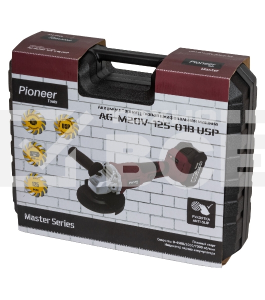 Угловая шлифовальная машина аккумуляторная Pioneer