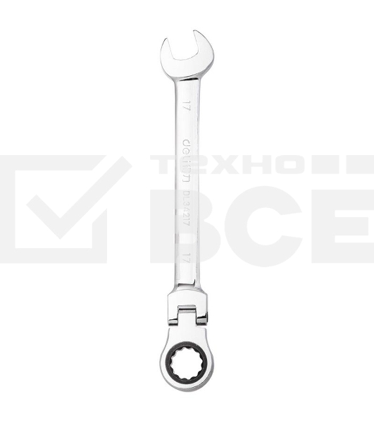 Набор комбинированных шарнирных ключей с трещоткой 8 шт Deli DL140208T Спецификация: 8,10,12,13,14,15,17,19мм. Сталь 40 Cr. Трещетка 50BV30 72Т.