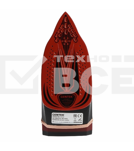 Утюг Centek CT-2313 RED 2600 Вт керамическая подошва, 350мл, паровой удар, самоочистка, капля-стоп