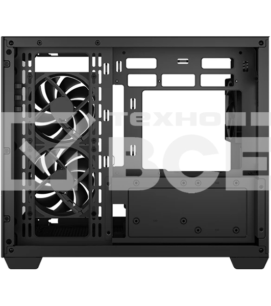 Компьютерный корпус Deepcool CG330 3F без БП, боковое окно (панорама), 3x120мм ARGB PWM вентилятора, черный, mATX