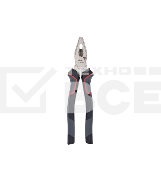 Комбинированные плоскогубцы Deli DL0005 200 мм, Cr-V, эксцентриковый шарнир, антикоррозийное покрытие, трехкомпонентная прорезиненная рукоять