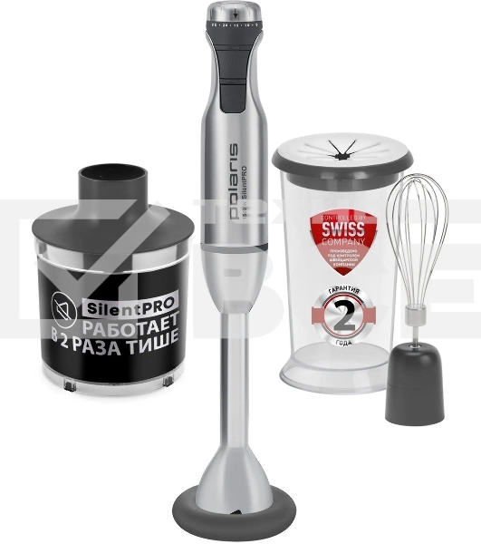 Блендер погружной Polaris PHB1591L Silent 1500 Вт, погружной, серебристый/черный