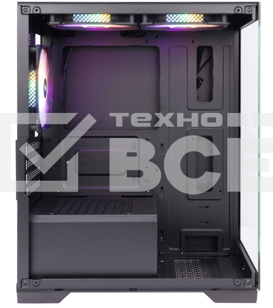 Компьютерный корпус 1STPLAYER MIKU Mi2 Black / mATX / 3x120mm LED fans / Mi2-BK-3F1