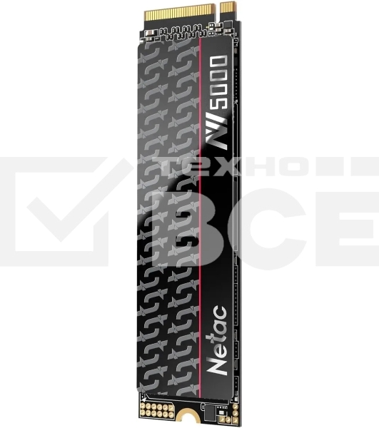 Накопитель SSD Netac NV5000-T, 1TB, M.2 2280, PCIe 4.0 x4, NVMe, R/W 4800/4600, с радиатором