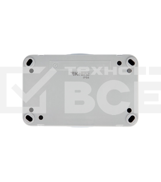 Блок горизонтальный 2 розетки Mini OG IP54 с заземлением, о/у, серый KRANZ
